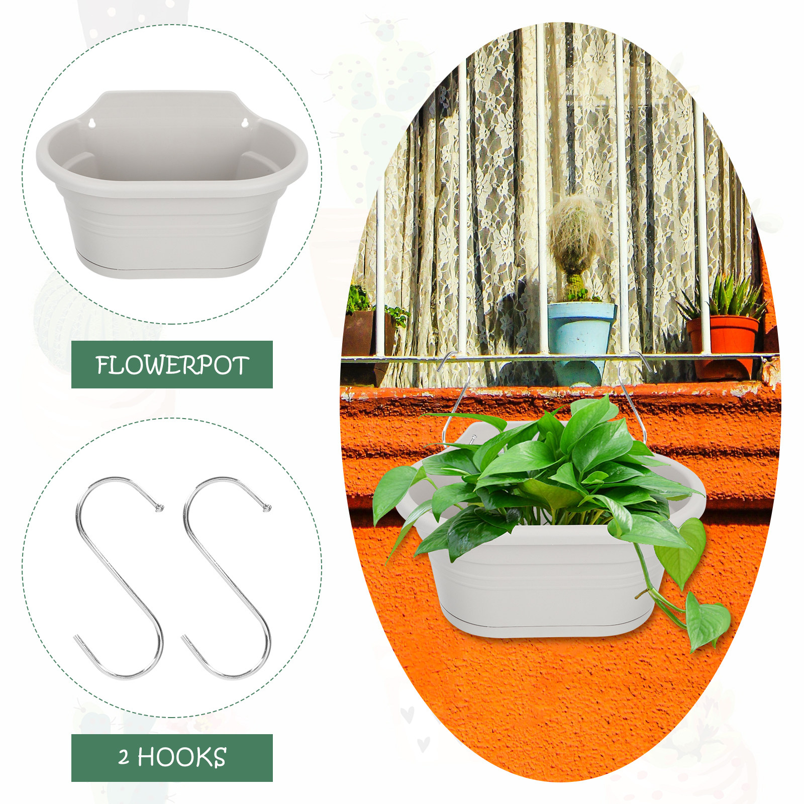 1Set Wall Hanging Flower Pot S - مراجعة Spider Plant Hanging وسعره