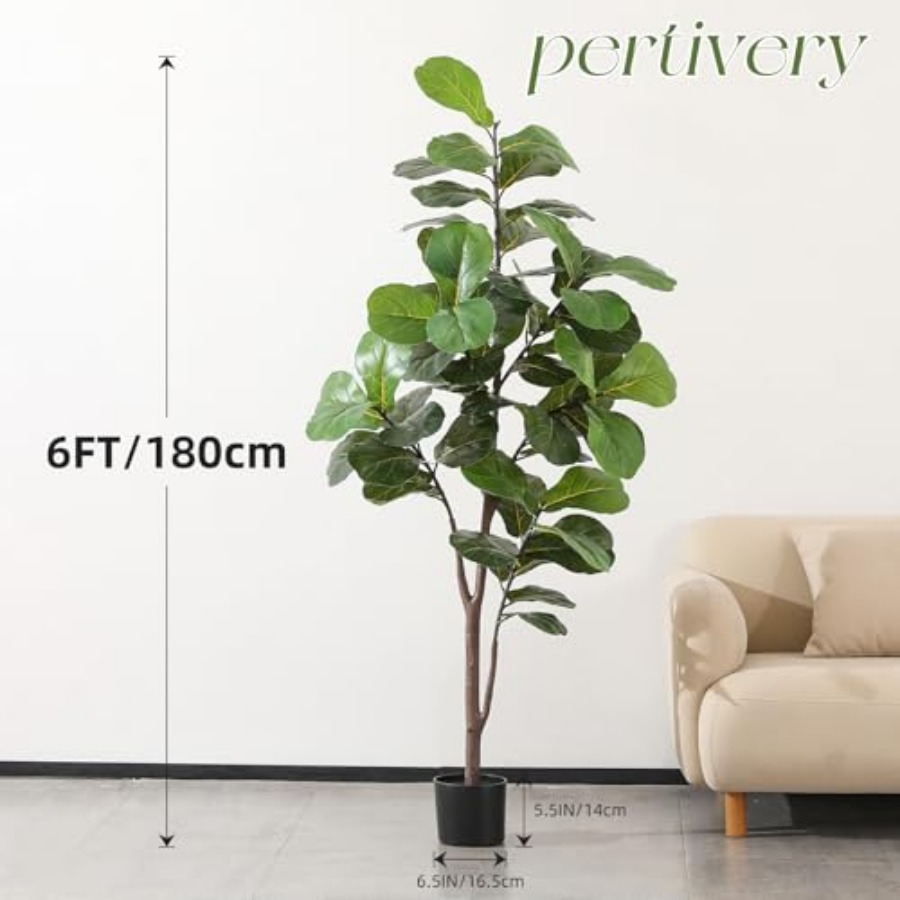 Artificial Fiddle Leaf Fig Tre - مراجعة Ficus Lyrata Tree وسعره