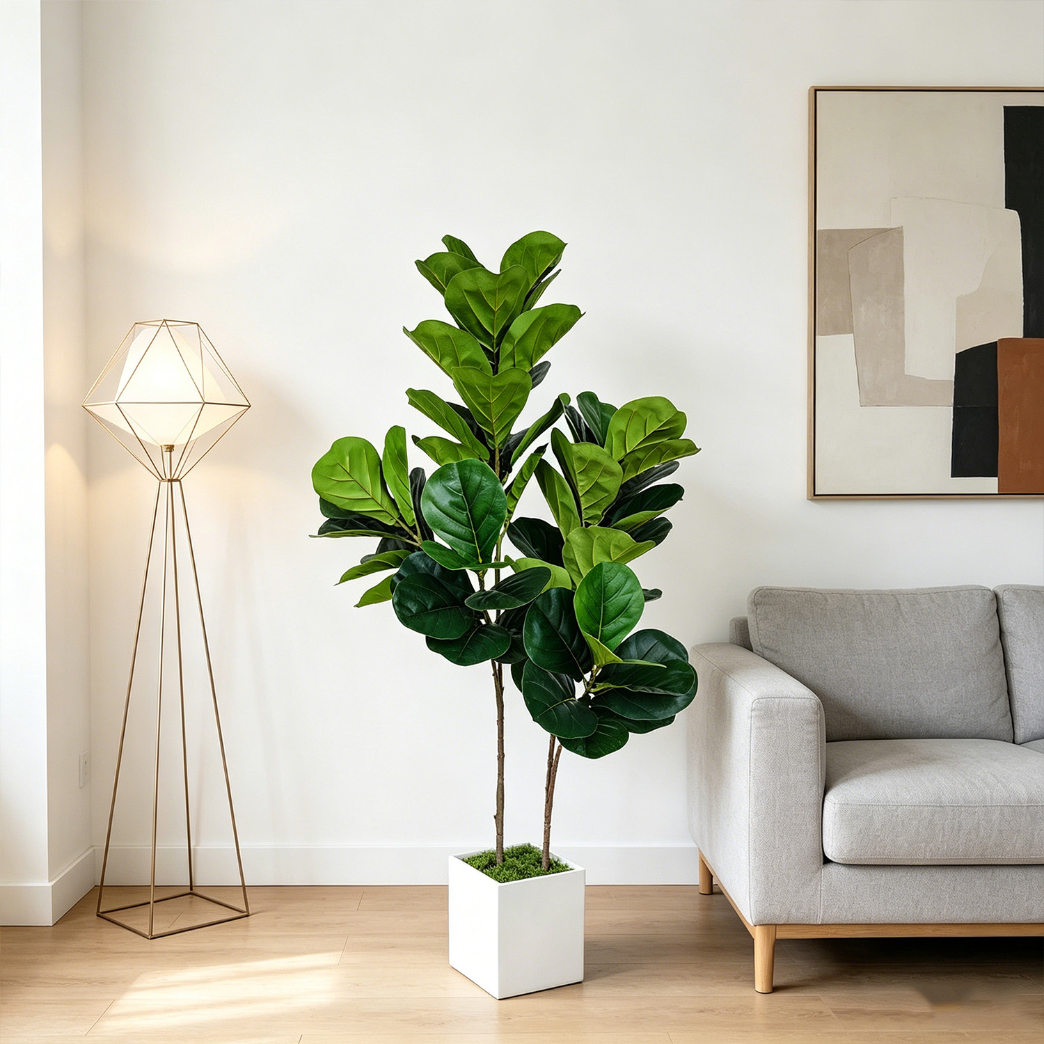 130cm/4.3ft Artificial Ficus L - مراجعة Ficus Lyrata Tree وسعره