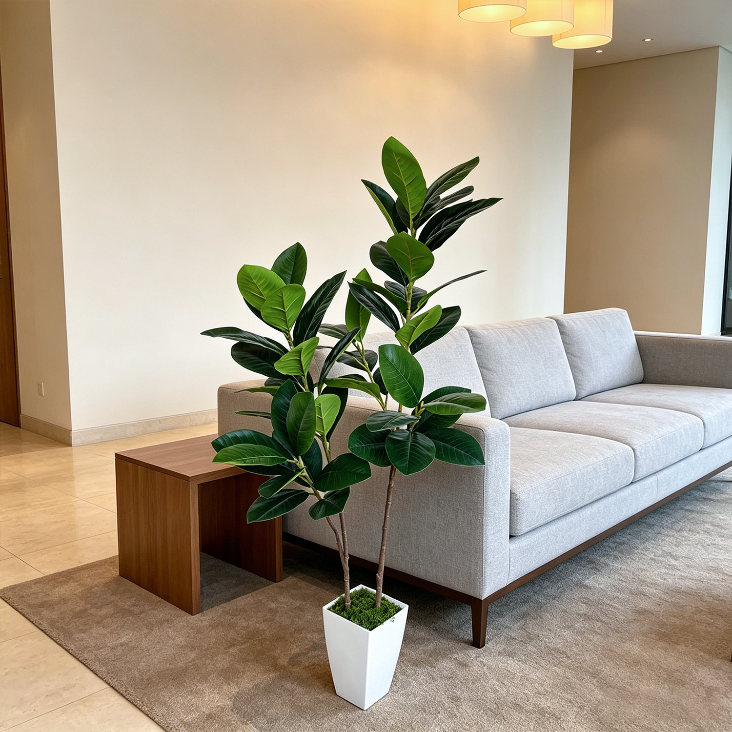 130cm/4.3ft Artificial Ficus L - مراجعة Ficus Lyrata Tree وسعره