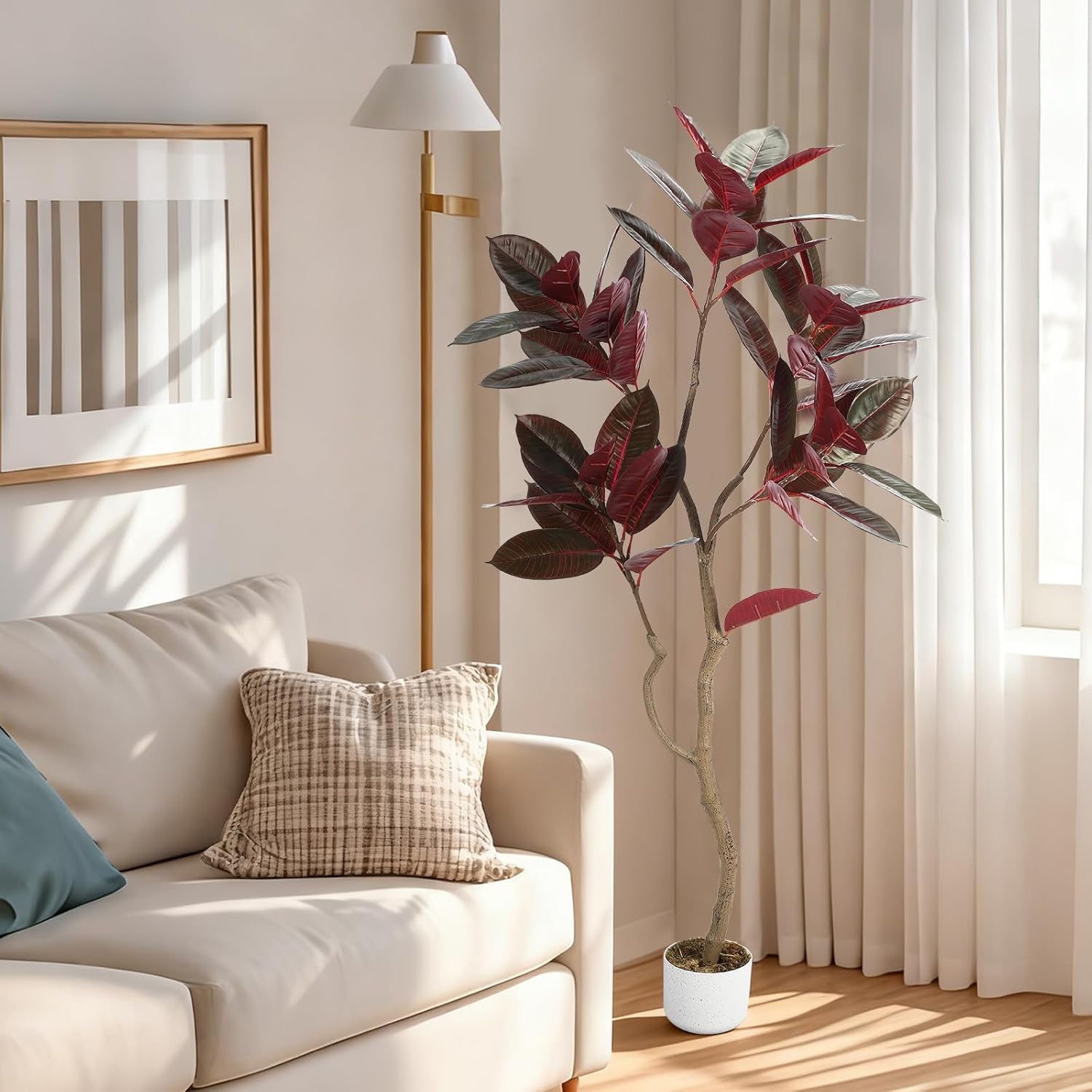 Artificial Fiddle Leaf Fig Tre - مراجعة Ficus Lyrata Tree وسعره