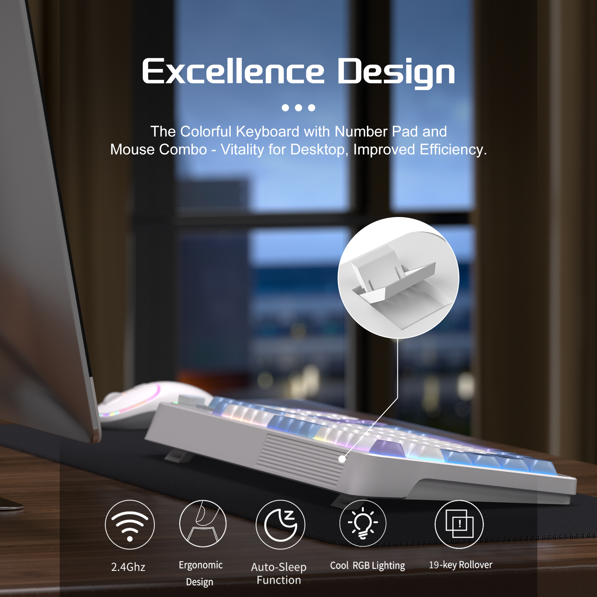 MageGee Wireless Gaming Keyboa - مراجعة Tradescantia Purple وسعره