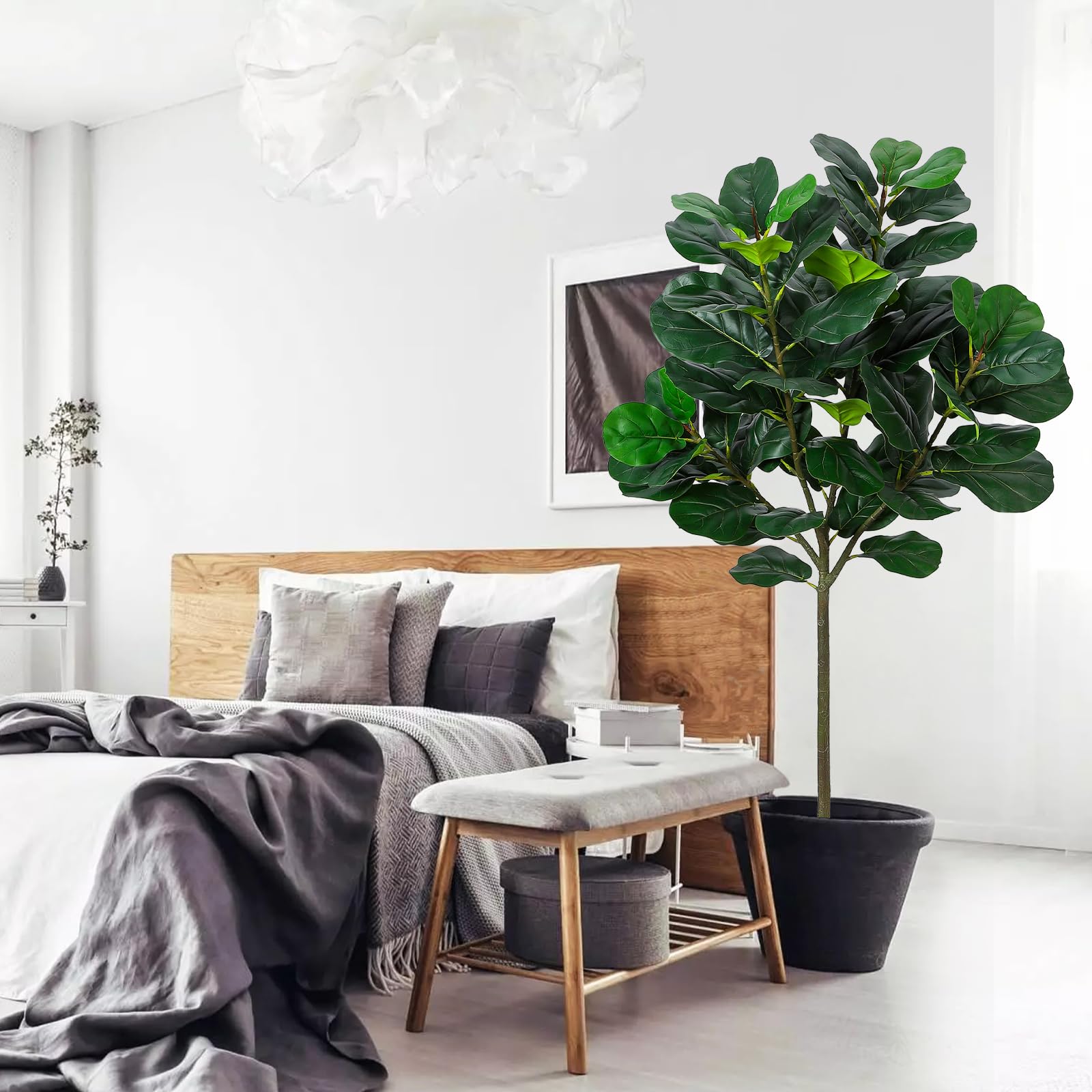 GlowSol 5.2 Ft Artificial Fidd - مراجعة Ficus Lyrata Tree وسعره